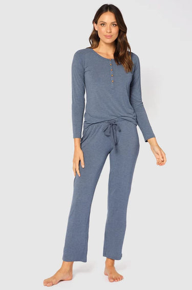 Organic Bamboo Long Sleeve Nursing Henley Top